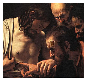 Thomas probes the side of Christ